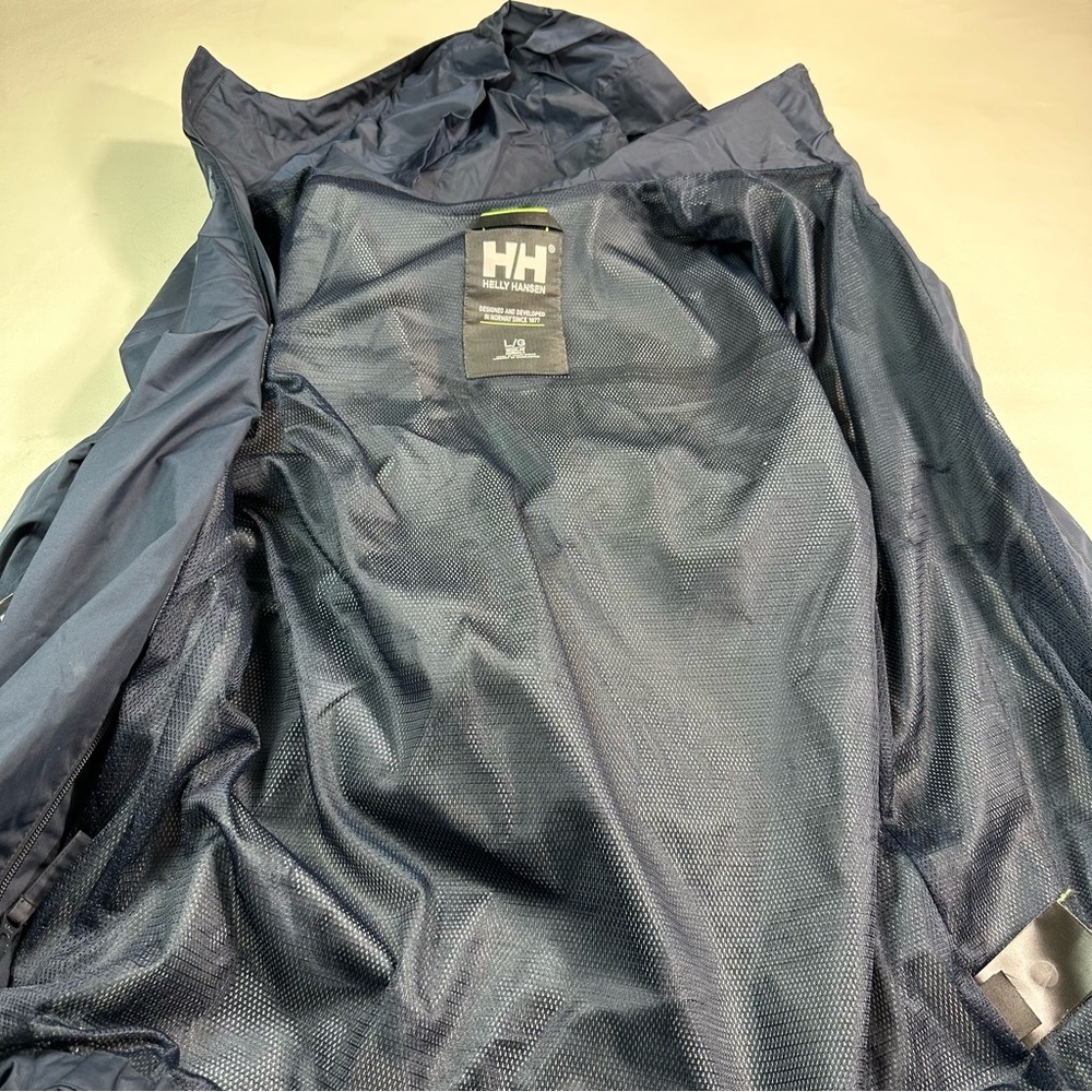 Helly Hansen Ervik Jacket Mens Rainwear Helly Tech Full Zip Hooded Navy - Picture 3 of 10